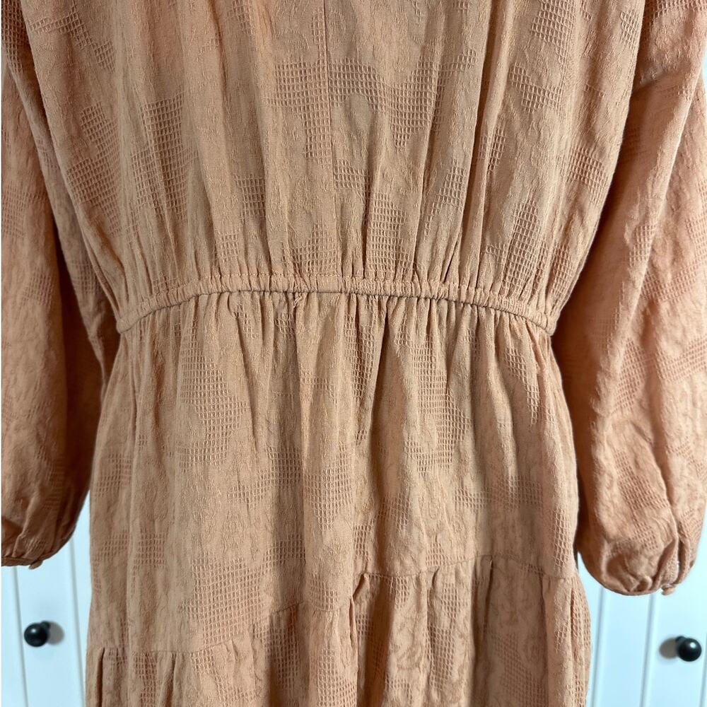 Umgee 3/4 Sleeve V-Neck Tiered Maxi Dress V-Back Cotton Boho Pullover Size 1X - Picture 11 of 15
